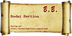 Bodai Bertina névjegykártya
